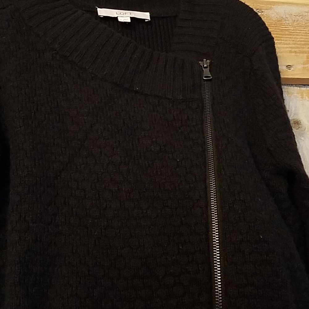 Loft Medium Black Sweater Jacket - image 4